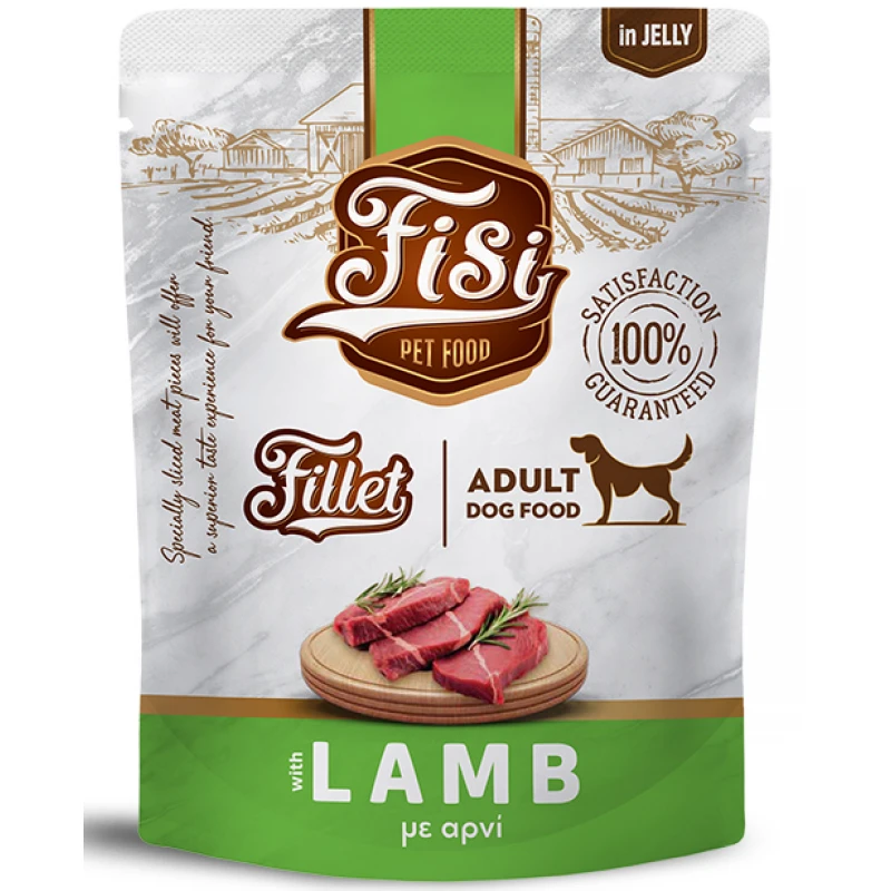 Pouch Σκύλου Fisi Fillet Dog Adult Αρνί σε Ζελέ 500gr Σκύλοι