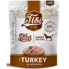 Pouch Σκύλου Fisi Fillet Dog Adult Γαλοπούλα σε Ζελέ 500gr