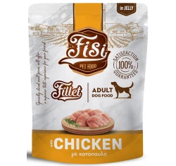 Pouch Σκύλου Fisi Fillet Dog Adult Κοτόπουλο σε Ζελέ 500gr
