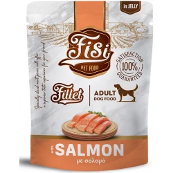 Pouch Σκύλου Fisi Fillet Dog Adult Σολομός σε Ζελέ 500gr