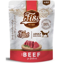 Pouch Σκύλου Fisi Fillet Dog Adult Βοδινό σε Ζελέ 500gr