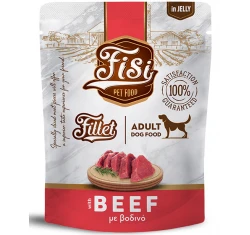 Pouch Σκύλου Fisi Fillet Dog Adult Βοδινό σε Ζελέ 500gr
