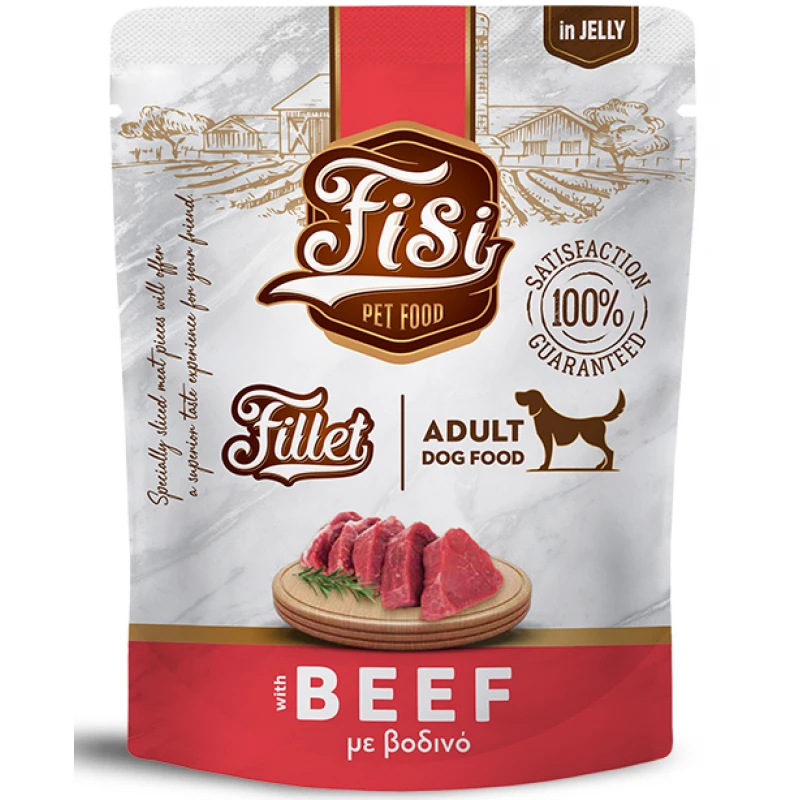Pouch Σκύλου Fisi Fillet Dog Adult Βοδινό σε Ζελέ 500gr Σκύλοι Pouch Σκύλου Fisi Fillet Dog Adult Βοδινό σε Ζελέ 500gr Σκύλοι