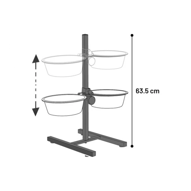 Διπλό Μπολ Flamingo Otis με Πτυσσόμενη Βάση 2x21cm 1,5L Σκύλοι