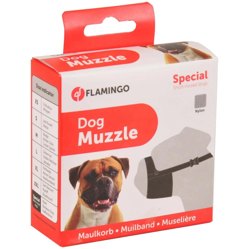 Φίμωτρο Σκύλου Flamingo Muzzle Nylon Black SPEZ 32x51-71cm Σκύλοι