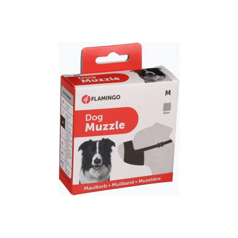 Φίμωτρο Σκύλου Flamingo Muzzle Nylon Black M 18,5x51-75cm Σκύλοι