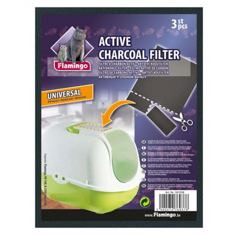 Flamingo Ανταλλακτικό Φίλτρο Ενεργού Άνθρακα για Κλειστή Τουαλέτα Γάτας 20x15cm 3τμχ Γάτες Flamingo Ανταλλακτικό Φίλτρο Ενεργού Άνθρακα για Κλειστή Τουαλέτα Γάτας 20x15cm 3τμχ Γάτες