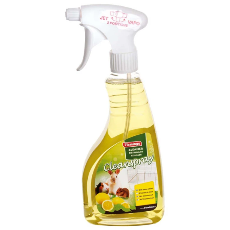 Flamingo Clean Spray Lemon Καθαριστικό Κλουβιών Μικρών Ζώων 500ml Μικρά Ζώα - Κουνέλια