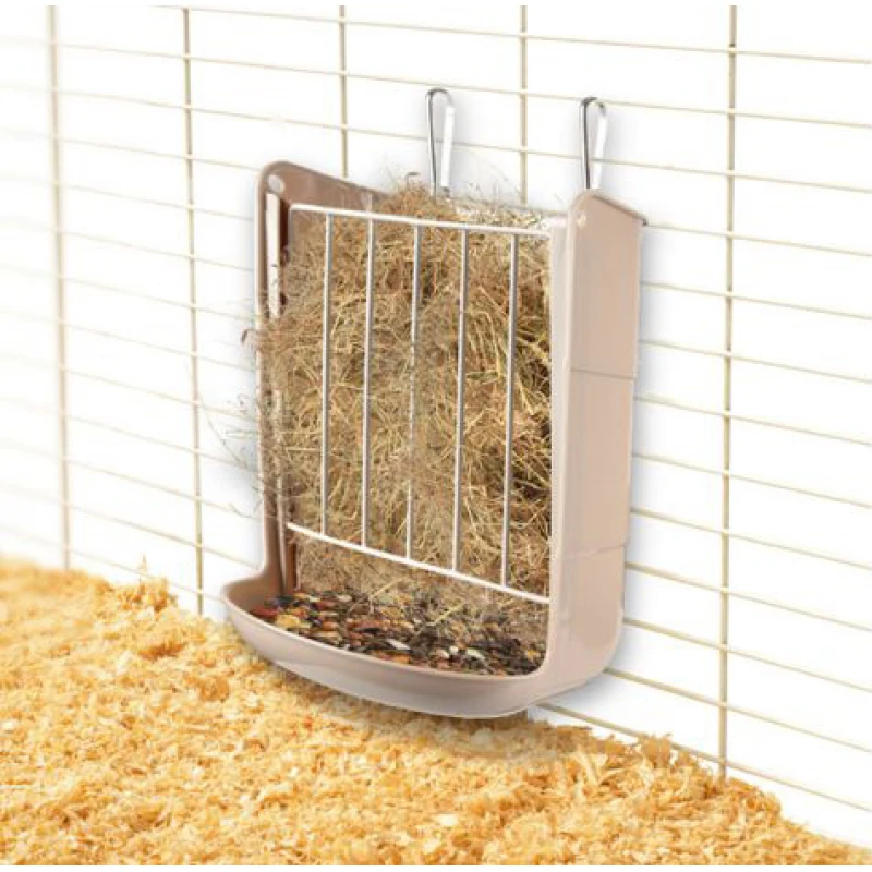 Κρεμαστή Θήκη για Κλουβιά Τρωκτικών Flamingo Hayrack / Feeding Bowl 2IN1 15x12x18cm Μικρά Ζώα - Κουνέλια