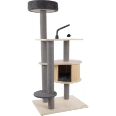 Γατόδεντρο - Ονυχοδρόμιο Γάτας Flamingo Kandis 74x59x137cm Γκρι - Μπεζ