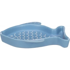 Κεραμικό Μπολ Γάτας Flamingo Fishie σε Σχήμα Ψαριού Μπλε 200ml