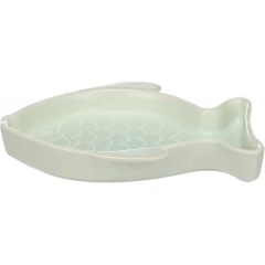 Κεραμικό Μπολ Γάτας Flamingo Fishie σε Σχήμα Ψαριού Πράσινο 200ml