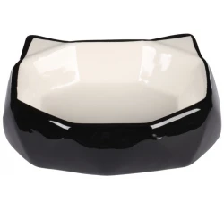 Κεραμικό Μπολ Γάτας Flamingo Kubo Μαύρο 16x12x5cm 180ml