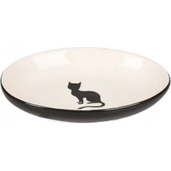 Κεραμικό Μπολ Γάτας Flamingo Nala Λευκό/Μαύρο 90ml 13cm