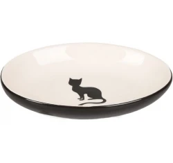 Κεραμικό Μπολ Γάτας Flamingo Nala Λευκό/Μαύρο 90ml 13cm