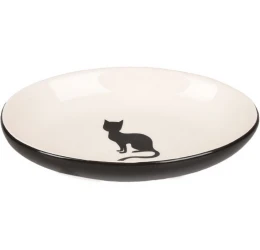 Κεραμικό Μπολ Γάτας Flamingo Nala Λευκό/Μαύρο 90ml 13cm Κεραμικό Μπολ Γάτας Flamingo Nala Λευκό/Μαύρο 90ml 13cm