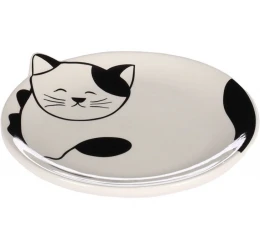 Κεραμικό Μπολ Γάτας Flamingo Ravi Λευκό/Μαύρο 80ml 13,5x2cm Κεραμικό Μπολ Γάτας Flamingo Ravi Λευκό/Μαύρο 80ml 13,5x2cm