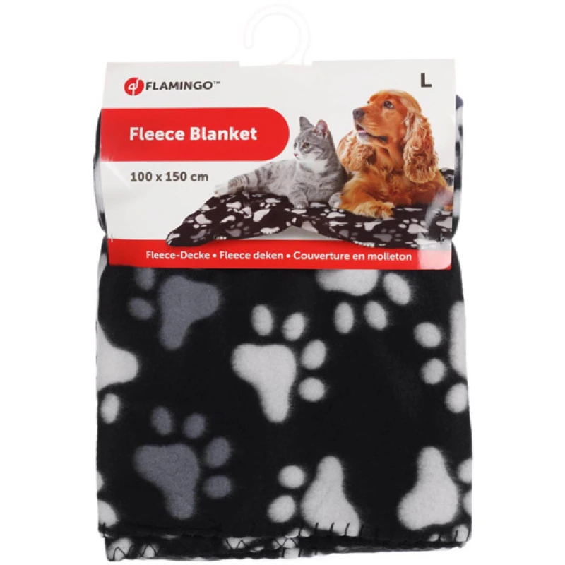 Κουβέρτα Σκύλου και Γάτας Flamingo Esma Paw 100x150cm Μαύρο Σκύλοι Κουβέρτα Σκύλου και Γάτας Flamingo Esma Paw 100x150cm Μαύρο Σκύλοι