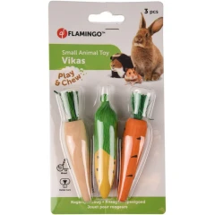 Παιχνίδι Flamingo Vikas Carrot Mix 10cm 3τμχ για Κουνελάκια