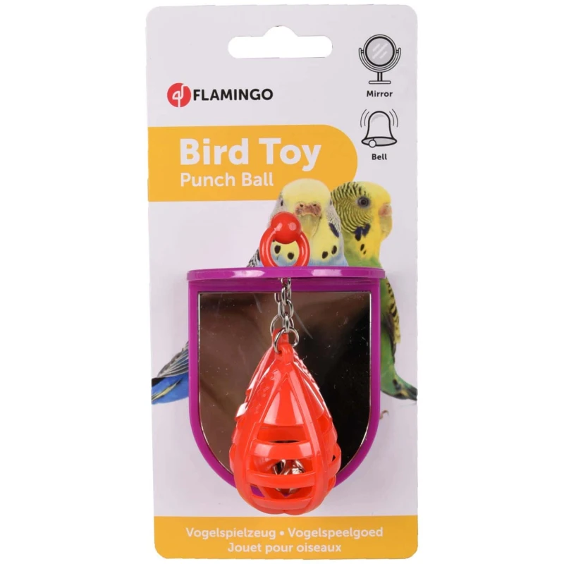 Παιχνίδι για Παπαγάλους Flamingo BT Hercules Punch Ball Red 8x6x9,5cm Πουλιά