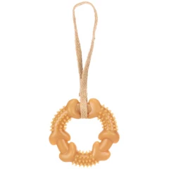 Παιχνίδι Σκύλου Flamingo Guma Rubber Ring with Rope 25,5x11,8x2,8cm Καφέ