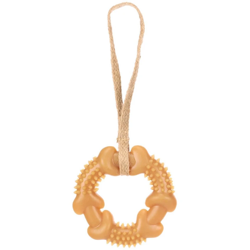 Παιχνίδι Σκύλου Flamingo Guma Rubber Ring with Rope 25,5x11,8x2,8cm Καφέ Σκύλοι