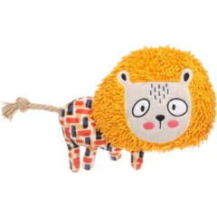 Παιχνίδι Σκύλου Λούτρινο Flamingo Saffia Lion with Rope 22cm Κίτρινο
