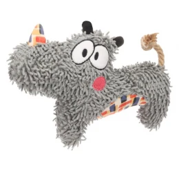 Παιχνίδι Σκύλου Λούτρινο Flamingo Saffia Rhinoceros with Rope 22cm Γκρι Παιχνίδι Σκύλου Λούτρινο Flamingo Saffia Rhinoceros with Rope 22cm Γκρι