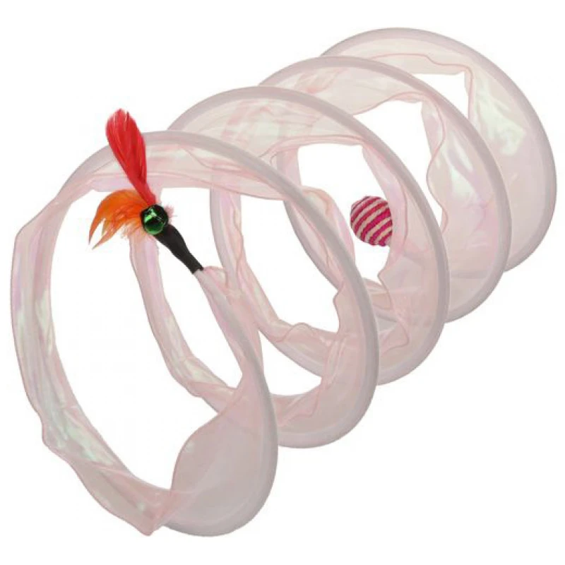 Παιχνίδι - Τούνελ για Γάτες Flamingo Kennedy Cat Tunnel 45x23,5x23,5cm Ροζ Γάτες