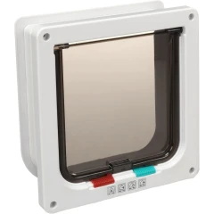 Πόρτα Γάτας Flamingo Badi White με Τούνελ & 4 Ρυθμίσεις 19,2x20cm