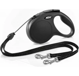 Flexi Classic Duo Medium Κορδόνι 5m Εως 16kg Μαύρο  Flexi Classic Duo Medium Κορδόνι 5m Εως 16kg Μαύρο