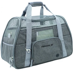 Τσάντα Μεταφοράς Σκύλου ή Γάτας Freedog Crossworld 51x23x35cm Γκρι