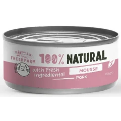 Υγρή Τροφή Γάτας Fresh Farm 100% Natural Μους με Χοιρινό 85gr