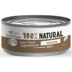 Υγρή Τροφή Γάτας Fresh Farm 100% Natural Μους με Μοσχάρι 85gr