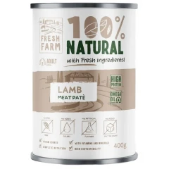 Υγρή Τροφή Σκύλου Fresh Farm 100% Natural απαλό Πατέ με Αρνί 400gr