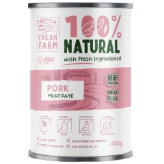 Υγρή Τροφή Σκύλου Fresh Farm 100% Natural απαλό Πατέ με Χοιρινό 400gr