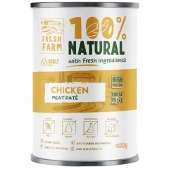 Υγρή Τροφή Σκύλου Fresh Farm 100% Natural απαλό Πατέ με Κοτόπουλο 400gr