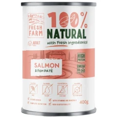 Υγρή Τροφή Σκύλου Fresh Farm 100% Natural απαλό Πατέ με Σολομό 400gr