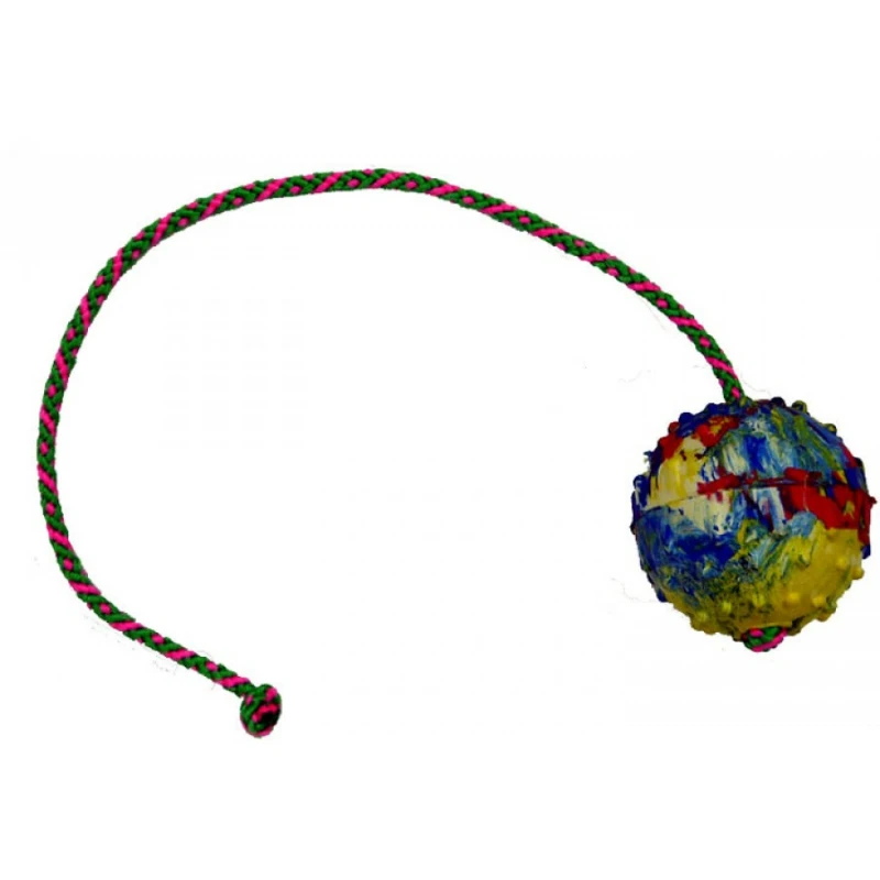 Gappay Μπάλα από μασίφ καουτσούκ 7cm με σκοινί 50cm ΠΑΙΧΝΙΔΙΑ