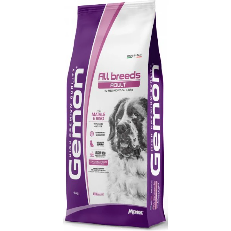 Ξηρά Τροφή Σκύλου Gemon All Breeds Adult Pork & Rice 15kg ΣΚΥΛΟΙ