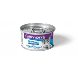 Υγρή Τροφή Γάτας Gemon Cat Mousse Sterilised Τόνος & Χοιρινό 85gr Υγρή Τροφή Γάτας Gemon Cat Mousse Sterilised Τόνος & Χοιρινό 85gr