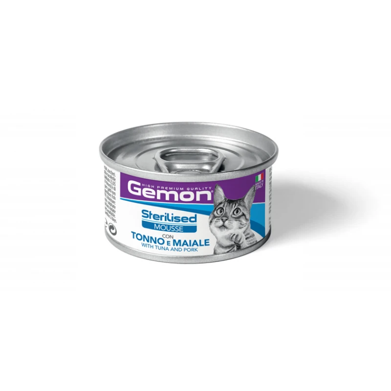 Υγρή Τροφή Γάτας Gemon Cat Mousse Sterilised Τόνος & Χοιρινό 85gr ΓΑΤΕΣ