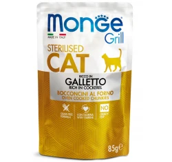 Υγρή Τροφή Γάτας Monge Grill Cat Sterilised Rich in Cockerel 85gr Υγρή Τροφή Γάτας Monge Grill Cat Sterilised Rich in Cockerel 85gr