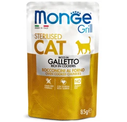 Υγρή Τροφή Γάτας Monge Grill Cat Sterilised Rich in Cockerel 85gr Υγρή Τροφή Γάτας Monge Grill Cat Sterilised Rich in Cockerel 85gr