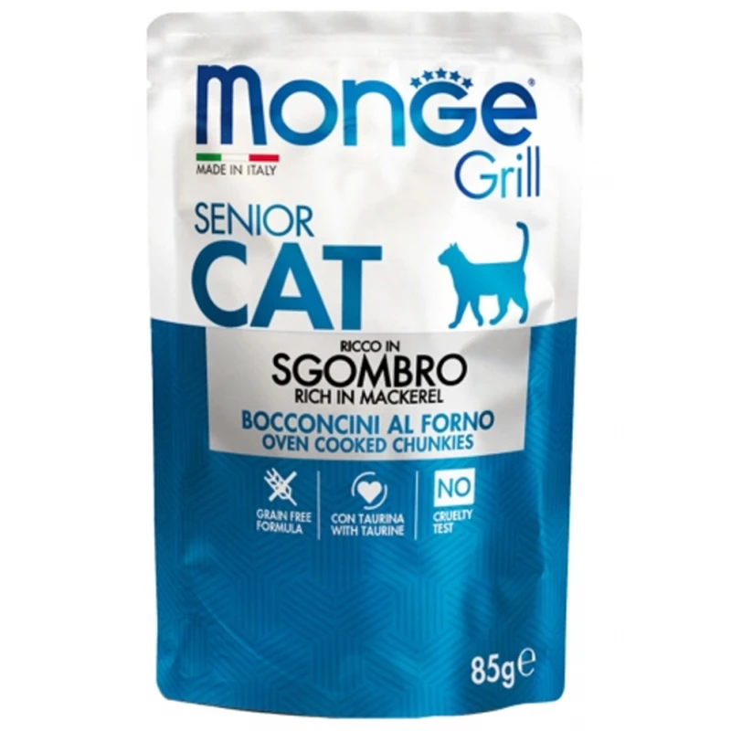 Υγρή Τροφή Γάτας Monge Grill Cat Senior Rich in Mackerell 85gr ΓΑΤΕΣ