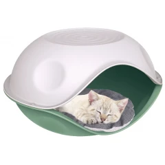 Σπίτι Κρεβάτι Γάτας Duck με Μαξιλάρι της Georplast  57x48x32cm Πράσινο