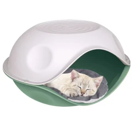 Σπίτι Κρεβάτι Γάτας Duck με Μαξιλάρι της Georplast  57x48x32cm Πράσινο