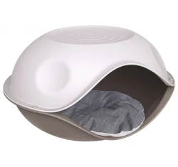 Σπίτι Κρεβάτι Γάτας Duck με Μαξιλάρι της Georplast  57x48x32cm Γκρι - Καφέ Σπίτι Κρεβάτι Γάτας Duck με Μαξιλάρι της Georplast  57x48x32cm Γκρι - Καφέ