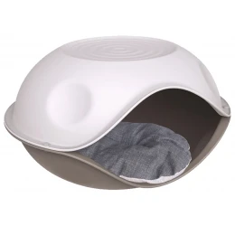Σπίτι Κρεβάτι Γάτας Duck με Μαξιλάρι της Georplast  57x48x32cm Γκρι - Καφέ Σπίτι Κρεβάτι Γάτας Duck με Μαξιλάρι της Georplast  57x48x32cm Γκρι - Καφέ