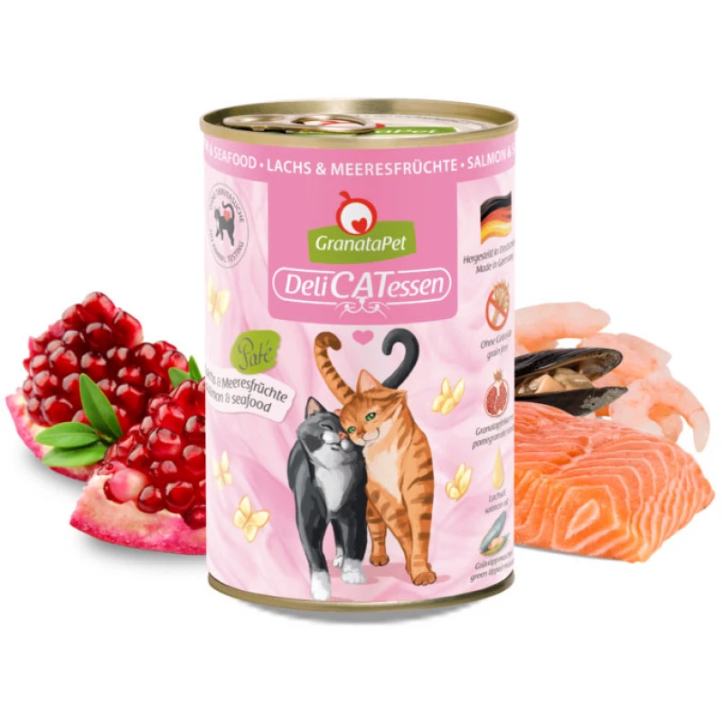 Υγρή Τροφή Γάτας Granatapet Delicatessen Salmon & Seafood 800gr με Σολομό και Θαλασσινά ΓΑΤΕΣ